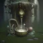 Placeholder: a tiny fairy fountain, scary, steam punk, realistic, made in octane, cinematic, ultra-realistic, extremely detailed octane rendering, 8K, VRAY Super Real ar 2:3, dof photorealistic futuristic 50mm lens hard lighting dark gray tintype photograph, realistic lighting, sepia color