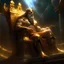 Placeholder: Zeus, sitting_on_golden_throne_in_mount_olympus, surrounded by thunder_and_lightning, Majestic, Regal, Godlike, Celestial, Glowing, Intense, Highly detailed, Digital painting, Artstation, Concept art, Dramatic Lighting, Sharp focus, Illustration, art by magali villeneuve and greg rutkowski, Mythology, Epic, trending on artstation.