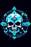 Placeholder: An 8-bit style symmetrical logo featuring a pirate skull and compass with a blue glow.