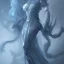 Placeholder:  blue woman, majestic, ice fractal, Fantasy, Illustration,Character Design, magician