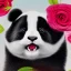 Placeholder: Portrait of an alien cat panda rabbit, extremely sharp detail, fined tuned sharp detail, realistic, 8k resolution, ultra hyper realistic detail, roses