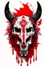 Placeholder: wolf skull with simple red tribal war paint on it