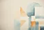 Placeholder: abstract minimalist geometric watercolour on rough plaster wall