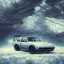 Placeholder: Toyota trueno blanche, dans un nuage de fleur, concept art, réaliste, synthwave