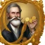 Placeholder: pompous man with white moustache holding a golden coin