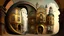 Placeholder: steampunk city like trompe l'oeil dali