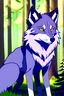 Placeholder: The handsome and perfect full body is on the spruce land, anime, a casual, gray-haired and lilac-eyed male character with wolf ears and a feline tail in the forest, 8K resolution, high quality, ultra graphics, and detailed with lines.