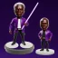 Placeholder: Bald Plastic macewindu purple bobblehead with boots