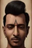 Placeholder: a portrait of singer male from Mumbai india, cyborg , incredibly sharp & detailed, cinematic, vintage