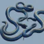 Placeholder: blue and black snake, 4k