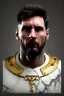 Placeholder: Realistic image, lionel Messi sculpture, white marble material with gold veins, gold laurel leaves crown, gold ornaments, Renaissance style, sun rays background, waist up portrait, epic, celestial, cinematic lighting, God lights, 4k resolution, smooth details, soft lighting, unreal engine 5, art station, substance 3d.