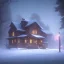 Placeholder: snowstorm with one illumiantef house