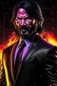 Placeholder: John Wick turning Super Saiyan photo real