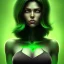 Placeholder: portrait, insanely detailed, heroïc fantasy setting, woman, dark-skinned, indian, black hair, more green hair, more green hair, more black hair, more black hair