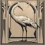 Placeholder: Art deco design of a crane