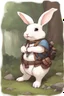 Placeholder: Cute chubby bunny floppy ears adventurer dnd art realism