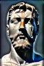 Placeholder: Ultra Realistic image, classical renaissance sculpture, white marble material, Lionel Messi, emperor, gold Laurel leaves crown, miguel angel style, chisel style, emperor, waist up portrait, epic, celestial, cinematic lighting, God light, god rays, 4k resolution, smooth details, ornate details, soft lighting, unreal engine 5, sky background.