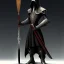 Placeholder: dark figure with scythe, full body