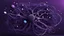 Placeholder: abstract 2d digital art graphic and ink montage,. galaxy in background with nebulas, pale silver gray human nervous system with fade little lights , dark purple, white-dark blue-pale gray and black colors, stunning composition with strange surreal vibe, emotional, abstractions, neurodivergens soul and mind, cinematic, thriller, four little human dark shilouette floatings in universum