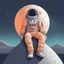 Placeholder: A whimsical digital illustration of a cartoonish astronaut, delicately rendered in soft pastel hues, sitting on a tiny, cratered moon, lost in thought as they stare out into the vast, starry expanse of empty space, their bright orange spacesuit a pop of color against the muted, celestial backdrop, with subtle texture and gentle shading adding depth to the minimalist composition, evoking a sense of wonder and contemplation, as if pondering the mysteries of the cosmos, amidst the eerie silence of