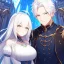 Placeholder: Twins, boy and girl, white hair, silver eyes, royal