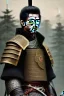 Placeholder: Detailed young samurai man, black hair, black leather armor, intricate details, full body portrait, keep head in frame, black Japanese motif, concept art, highly detailed, digital painting, concept art, sharp focus, illustration, HDR, octane render