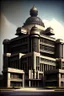 Placeholder: Architectural style for building of India's Intelligence Bureau , make it visibly military and intelligence style at the same time similar to Indian Architecture, use darker colors