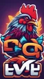 Placeholder: Create a bold and vibrant gaming logo featuring a chicken, with a dynamic composition, bright colors, and dynamic lighting