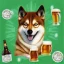 Placeholder: Doge, shiba inu, drinking weisbier/german beer, silly face