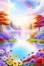 Placeholder: very beautiful garden flowers , rainbows