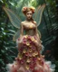 Placeholder: Full body Gorgeous Digital Photography Realistic full dress steampunk classic pixie flowers with a resemblance to Beautiful woman Tinkerbell, beauty sharp contrast colors,jungles background,digital fantasy art