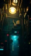 Placeholder: Si-Fi, The permanent under atmospheric lighting effects, intricate industrial details, moody atmosphere, eerie grimdark ambiance, complex motherboard accents, speculative fiction art. Bokeh