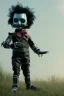 Placeholder: Edward scissorhands toddler, steampunk, full body, jump, bokeh, hyper realistic