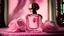 Placeholder: generate me an aesthetic photo of pink perfume for Perfume Bottles on a Vintage Vanity