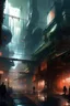 Placeholder: Imagine a cyberpunk city, but it's fantasy, magic, science fantasy