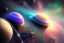 Placeholder: Jupiter, Saturn, nebula, , blue and green, high key lighting, volumetric light high details psychedelic background