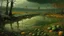 Placeholder: Dark green wetlands with pumpkins painted by John Atkinson Grimshaw