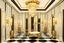 Placeholder: An Art Deco Foyer with mirrors and brass sconces, incandescent, gleaming