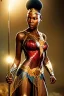 Placeholder: A photo taken from an african village "justice league", <character or scene>, kente, cinematic lighting --v 4 --q 2