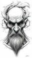 Placeholder: 𝙋𝙧𝙤𝙢𝙥𝙩 highly detailed graphite illustration, front view , A surreal old man figure with exaggerated anatomical features, heavily wrinkled skin, and an intense, contemplative expression. bald head, thick eyebrows, long beard merge into swirling abstract shape. Mysterious, introspective, dreamlike, somewhat dark fantasy. #𝙙𝙧𝙚art #prompt