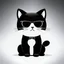 Placeholder: black and white illustration of a cat plushy. the cat needs to have realistic shades. icon for rdr2 game. three gradients, black white and gray