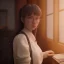 Placeholder: Study girl in university by the room, on book, movie, real photo realistic, unreal engine, cinematic lighting --ar 1:1 creative