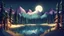 Placeholder: summer night, fir forest,lake, valley,moonlight,low poly