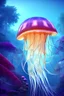 Placeholder: Portrait d'une meduse animal , gigantesque, magnifique, dans un monde féerique, une forêt enchanté, angle parfait, hdr, 16k, octane effect, très détaillé, très intriqué, très réaliste, rendering 3d, unreal engine