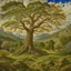 Placeholder: Huge 10,000-year-old oak trees in sunny mountain glades and landscape centers, rivers, rocks, trees, swirling clouds, Parker Koch style, Harry Clark, Walter Crane, intricate details, colorful Modifier: Highly detailed sharp focus, intricate oil on canvas, high detail, fantastic scenery, refreshing quality Modifiers: highly detailed sharp focus intricate oil on canvas high detail fantastic view crisp quality colourful