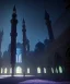 Placeholder: Islamic mosque deep colours in a dark setting background, post-apocalyptic , great pose,magnificent, majestic, highly intricate, Realistic photography, incredibly detailed, ultra high resolution, 8k, complex 3d render, cinema 4d.