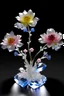 Placeholder: des fleurs en cristaux avec des arbres avec une plaine