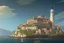 Placeholder: Lighthouse,corniglia,Vignola classicism ,palladio,rooftitles, uphill road building ,Various colourful city,A beautiful,liveable street with beautiful Human scaled,mid raise building,green building,plants,tree,stairs,detailed facades,hyperrealistic,photorealistic,4k,European city