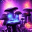 Placeholder: Spherical Frost metal magic armoured lightning glowing Mycelium MUSHROOM stars galaxy SPACE lANDSCAPE BURNING IN BLUE FLAMES hellfire abyss math chaos vivid cell