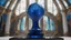 Placeholder: High-end, Die Partei blue glass sculpture, 4th dimensional space, awesome cinematic-quality photography, Art Nouveau-visuals, Vintage style with Octane Render 3D technology, hyperrealism photography, (UHD) with high-quality cinematic character render, Insanely detailed close-ups capturing beautiful complexity, hyperdetailed, intricate, 8k